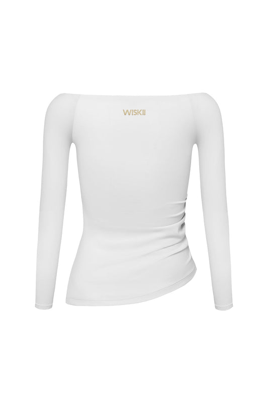 Long Sleeve Ruched Off-Shoulder Top