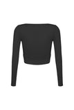 Tie-Front Long Sleeve Crop Top
